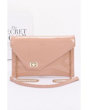 Fashnzfab Enamel Envelope Clutch - Pink
