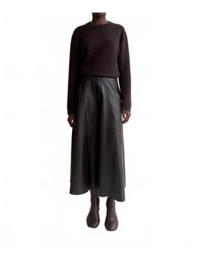 Arma Eleni Lamb Easy Midi Skirt - Black