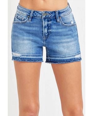 Risen Shadow Low Rise Jean Shorts - Blue