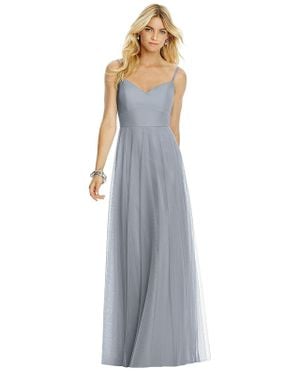 After Six Sweetheart Spaghetti Strap Tulle Dress - Gray
