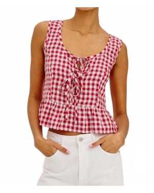 Rails Jonah Cropped Sleeveless Top - Red
