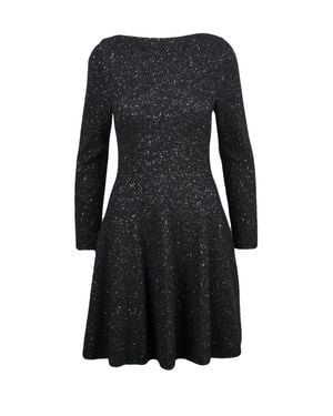 Valentino Sparkling Knit Wool-Blend Mini Dress - Black