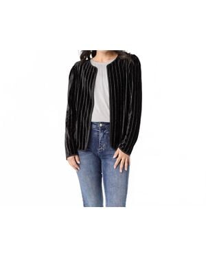 Coco + Carmen Zoella Velour Cardigan With Luxe Stripe - Black