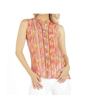 Apny Button Up Top Tank - Orange