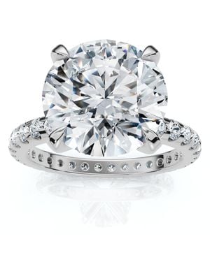 Pompeii3 Certified 3 1/2Ct Eternity Diamond Engagement Ring 14K/Platinum Lab Grown - Metallic