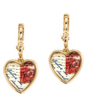 Demdaco Ps I Love You Art Heart Earrings - Metallic