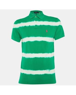 Ralph Lauren Polo Tie-Dye Cotton Custom Fit Polo T-Shirt - Green