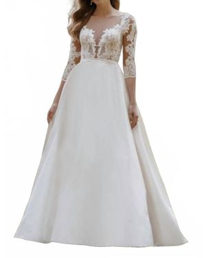 Allure Romance Illusion Lace Wedding Dress - Gray