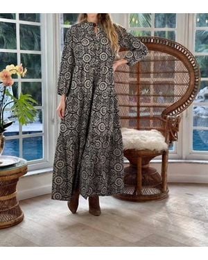 Just Darviny Boho V-Neck Long Dress - Multicolor