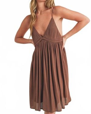 AEMI + CO Sleeveless Mini Dress - Brown