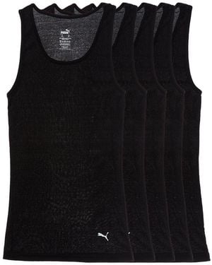 PUMA Set Of 5 Classic Fit Rib Tank - Black