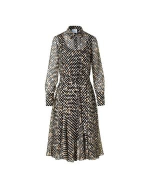 Akris Punto Midi Polka Dot Devore Dress - White