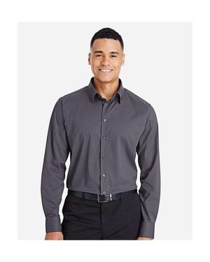 Devon & Jones Crownlux Performance Tonal Mini Check Woven Dress Shirt - Blue