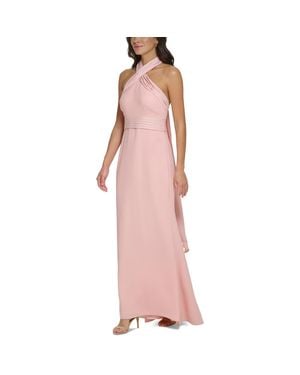 Eliza J Crepe Bow-Back Evening Dress - Pink