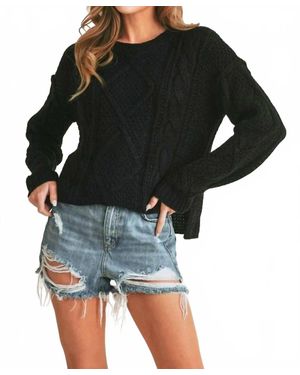 AEMI + CO Adela Crewneck Sweater - Black