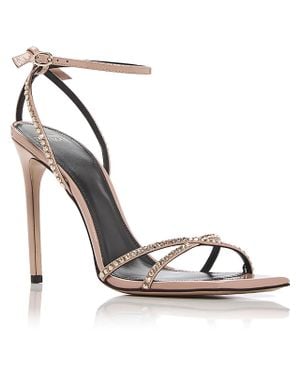 Alexandre Birman Vernice Open Toe Ankle Strap Heels - Metallic