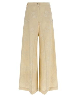 Pinko Linen Fla Pants - Natural