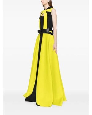 Saiid Kobeisy Neoprene Dress With Contrasting Cuts - Yellow