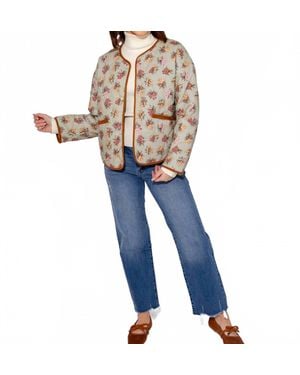 Thml Floral Quilted Jacket - Blue