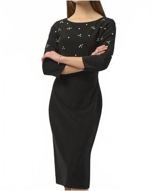 Joseph Ribkoff Embellished Sheath Dress - Black