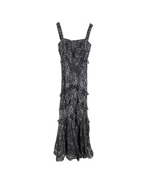 Saloni Chandra Ruffled Evening Dress - Black
