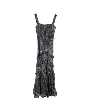 Saloni Chandra Ruffled Evening Dress - Black