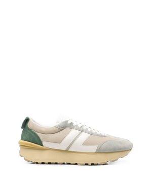 Lanvin And Multicolor Suede Low-Top Sneakers With Chunky Sole - White