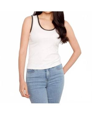 Charlie b Interlock Knit Tank Top With Crochet Detail - Blue