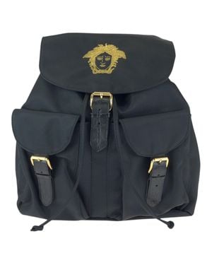 Versace Nylon Leather Backpack Vintage - Blue