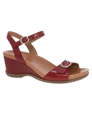 Dansko Arielle Leather Wedge Sandals - Brown