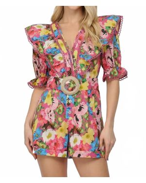 Fate Scalloped Romper - Red