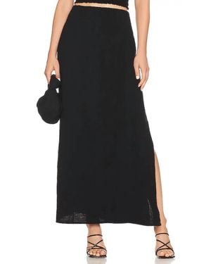 Bobi Smocked Maxi Skirt - Black