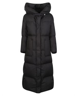 Add Ped Polyester Hooded Down Coat - Black