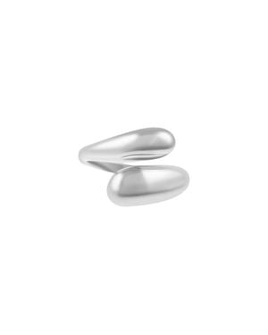 Adornia Tarnish Resistant Plated Overlapping Chunky Bands Ring - White