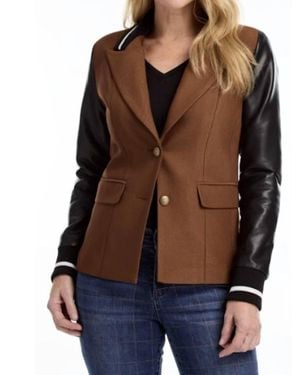 Fdj Mixed Media Blazer - Blue