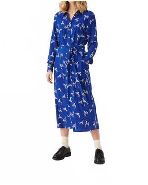 Part Two Silane Shirt Dress - Blue