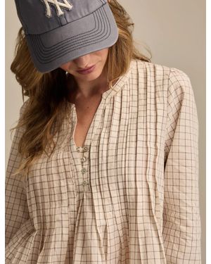 Lucky Brand Pintuck Long Sleeve Top - Brown