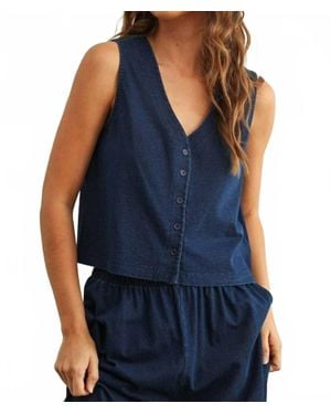 Miou Muse Dye And Wash Knitted Top - Blue