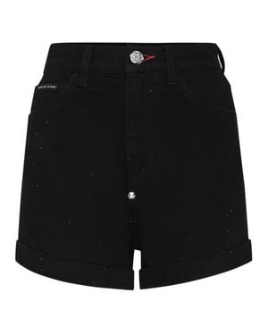 Philipp Plein Hot Pants Crystal - Black