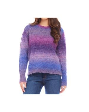 Karen Kane Petite Size Ombre Boucle Sweater - Purple
