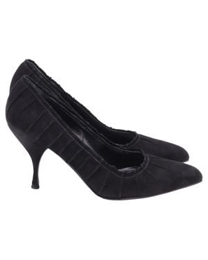Prada Pleated Pointed-Toe Pumps - Blue