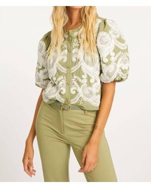 Caballero Lucia Embroidery Top - Natural
