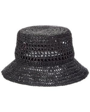 Bruno Magli Crochet Short Brim Bucket Hat - Black