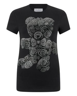 Philipp Plein Sexy Pure Fit T-Shirt Flower Teddy - Black