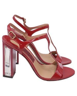 Ferragamo Mirrored Heel T Strap Sandals - Pink