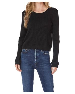 Bobi Crewneck Pullover Cable Knit - Black