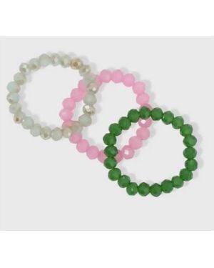 Splendid Iris Crystal Rings Bracelet - Green