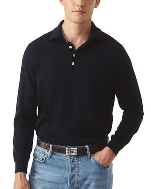 J.McLaughlin Savona Wool & Silk-Blend Polo Shirt - Black