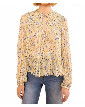 Ulla Johnson Leandra Long Sleeve Silk Blouse - Blue