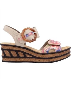 Rieker Rose 76 Wedge Sandal - Pink